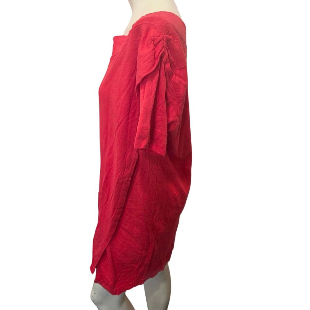 FP Beach Pink Off Shoulder Tunic Dress Ruched Sleeve Boho Medium - Picture 2 of 4